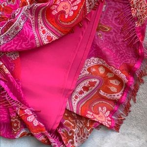 Boston Proper Fuschia Paisley Print Skirt NWOT